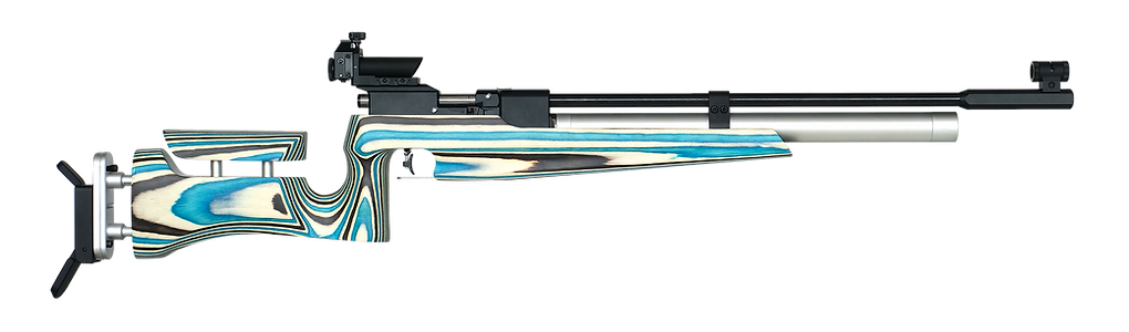 Blue laminated bell target air rifle